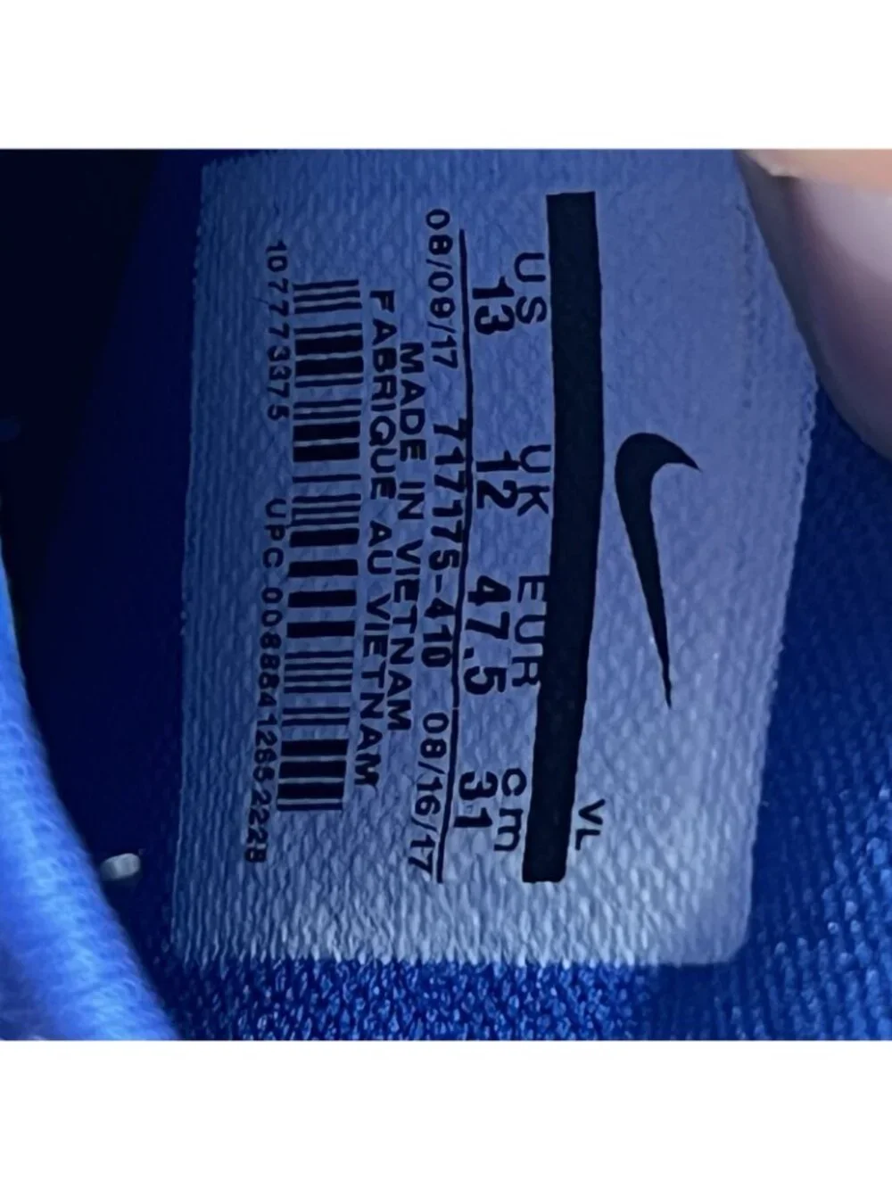 Nike 717175-410 Hypersweep Wrestling Shoes Men Size 13 Varsity Royal Blue White